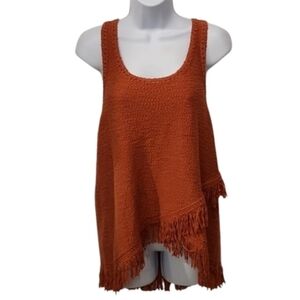 Anthropologie Fringed Layered Tank Sweater